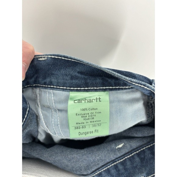 VTG Carhartt Jeans 38x32 382-83 Dungaree Fit Carpenter Work Pants Baggy Distress - Picture 3 of 7